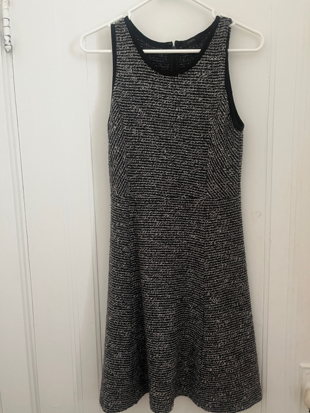 J. Crew Black & White Textured Sleeveless Dress